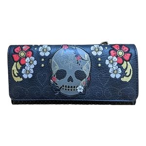 Loungefly Lattice Skull Tote Bag - Black PVC Shoulder Bag With Embossed Design
